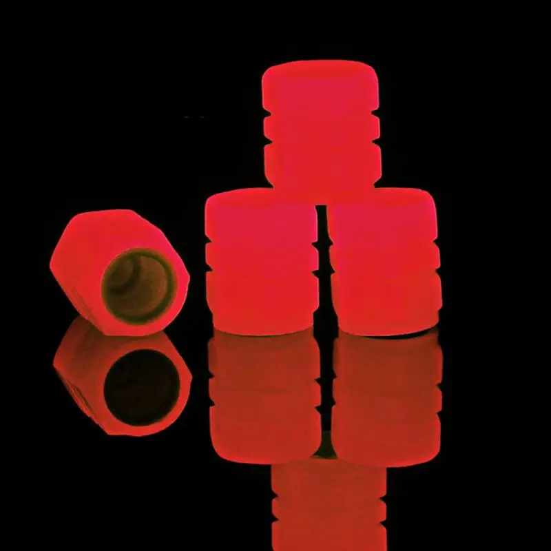 

Luminous Valve Caps Fluorescent Red Night Glowing Car Motorcycle Bicycle Wheel Styling Tyre Hub Universal Cap Decor 1/4PCS