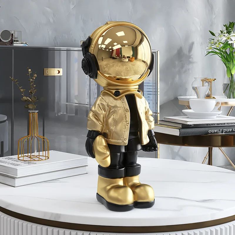 

Plating Golden Astronaut Craft Sculpture Statue Nordic home Decoration Luxury Ornaments Decor for Home Resin Art