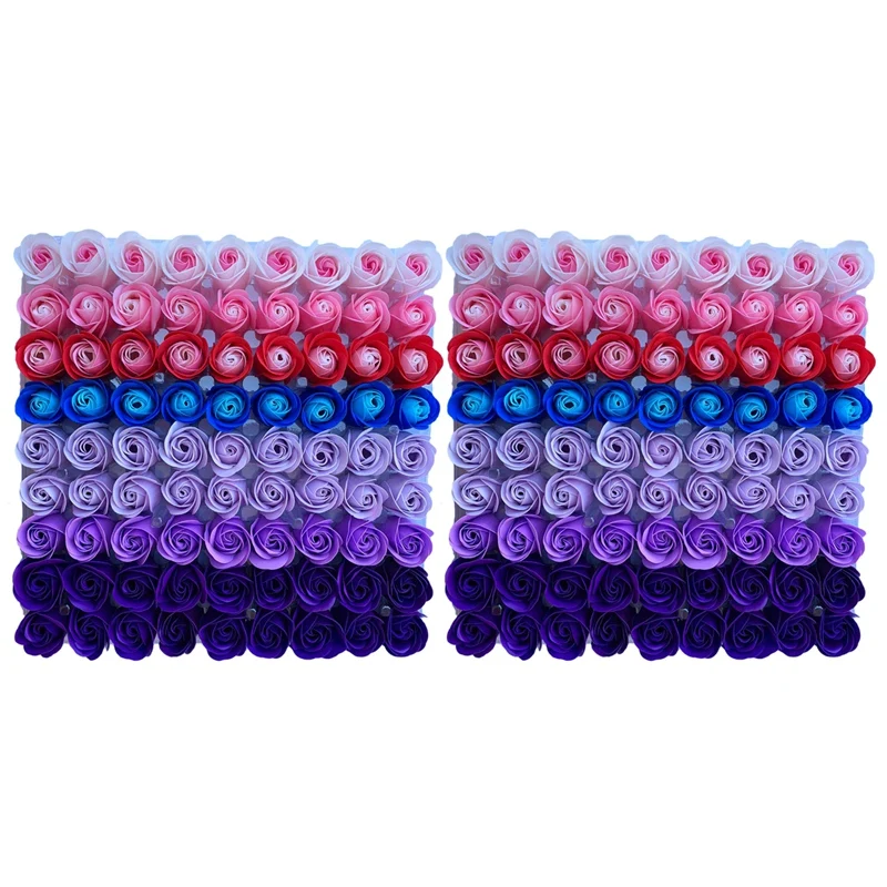 

162Pcs Color Mixing Rose Bath Body Flower Floral Soap Scented Rose Flower DIY Gifts For Valentine's Day Wedding Party 3