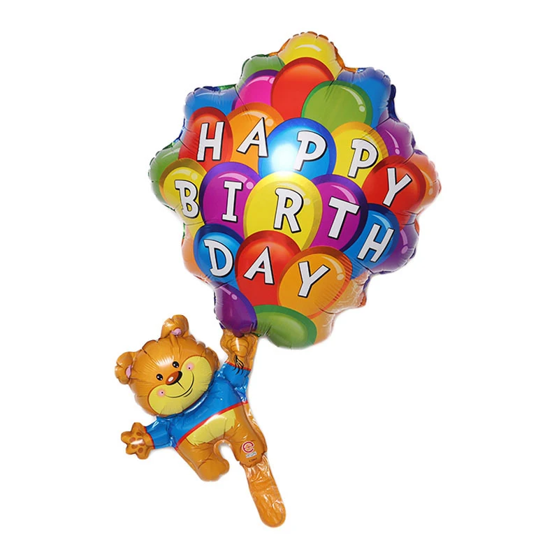 

Happy Birthday Bear Balloon 4D Sit-up Cartoon Bear Balon Hugging Bear Ballon Children‘s Day Supplies Kid Favor Gift Photo Prop