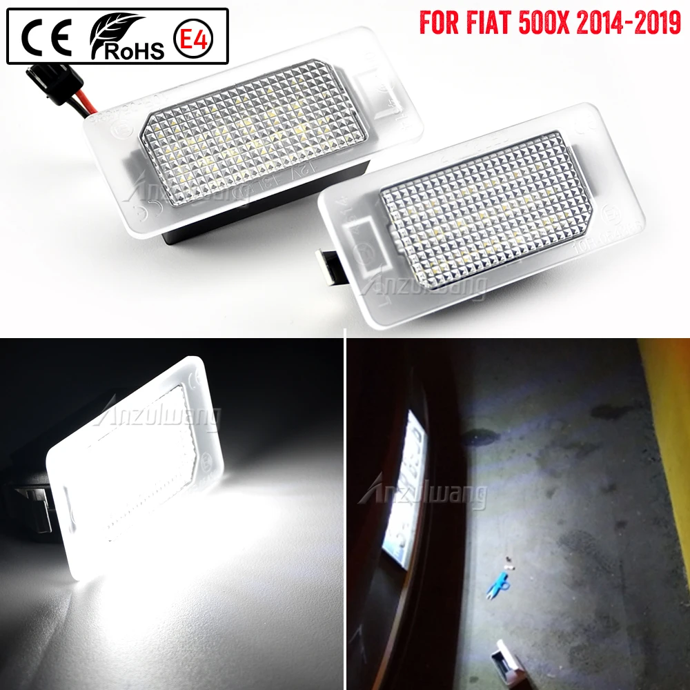 

For Fiat 500X 2014 2015 2016 2017 2018 2019 LED License Number Plate Light White Rear Tag Lamps Canbus No Error Auto Parts