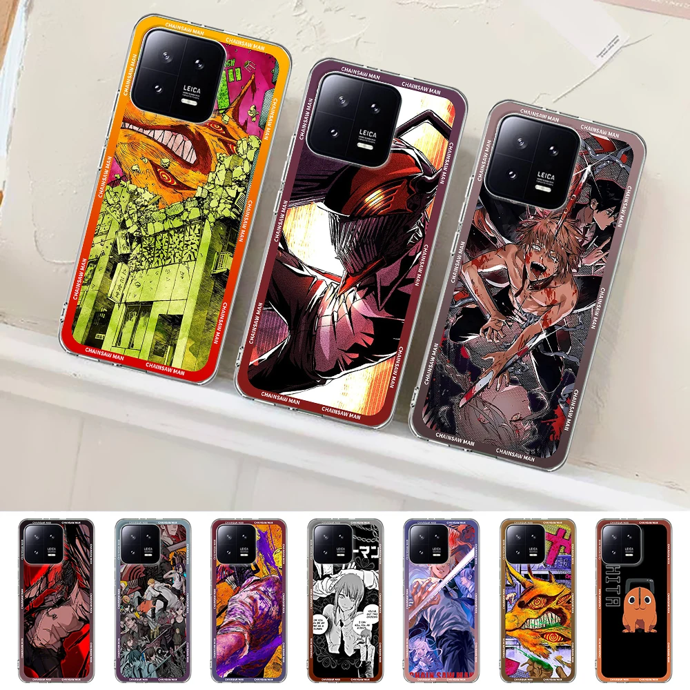 

Chainsaw Man Case for Xiaomi Mi 13 12T 11 Ultra 12 11T 10T 9T Pro Note 10 9 SE A2 CC9 8 Lite 10S TPU Clear Soft Phone Cover