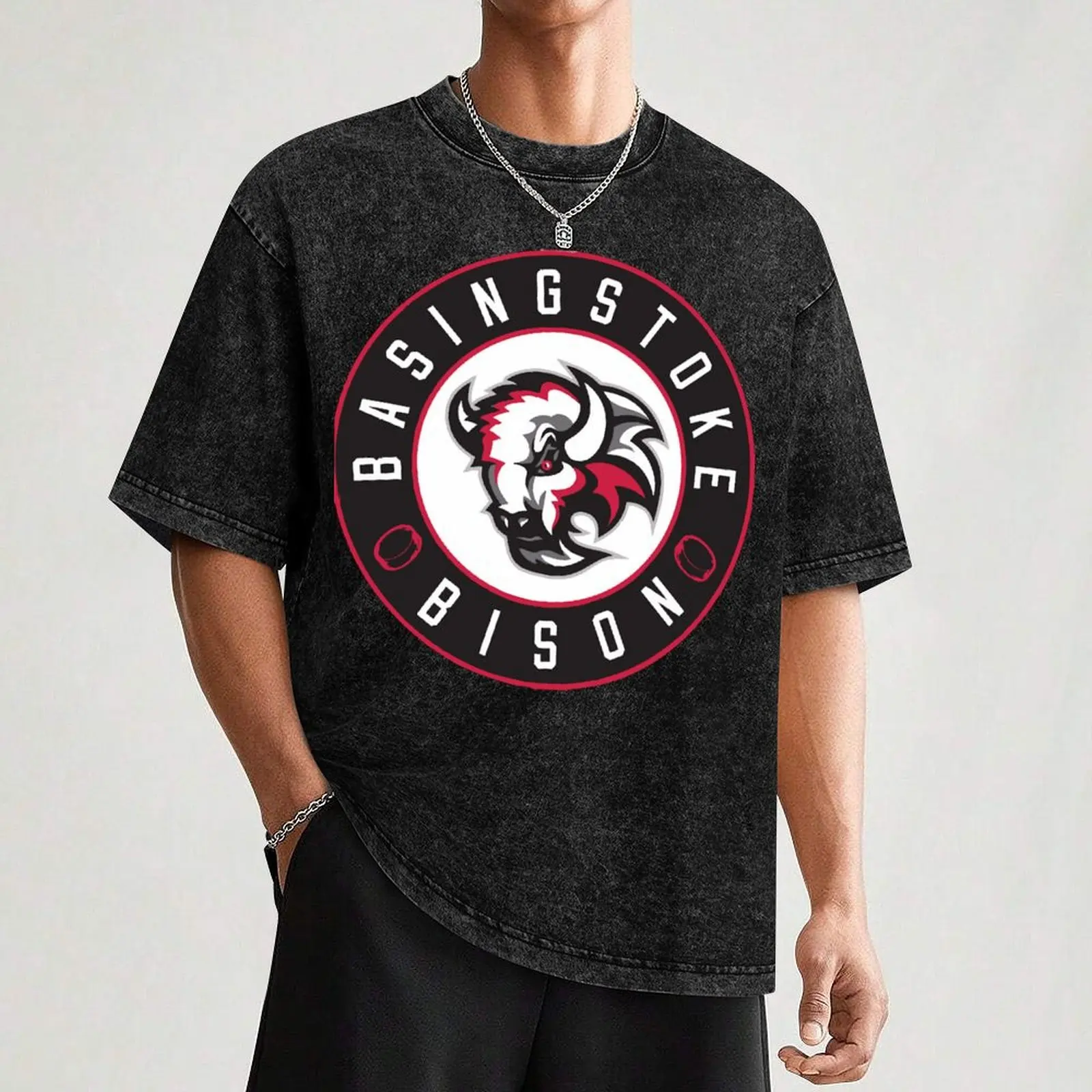 Классическая футболка Basingstoke Bison с фигурками аниме быстросохнущие мужские