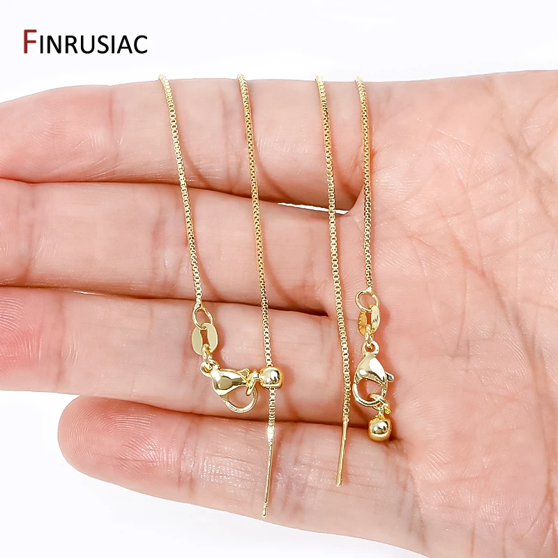 Латунная позолоченная цепочка длиной 45 см из 18-каратного золота