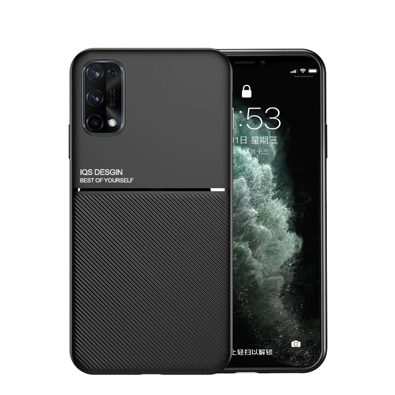 Мягкий кожаный чехол для Realme 5 6 7 Pro X50 X2 XT противоударный силиконовый Магнитный