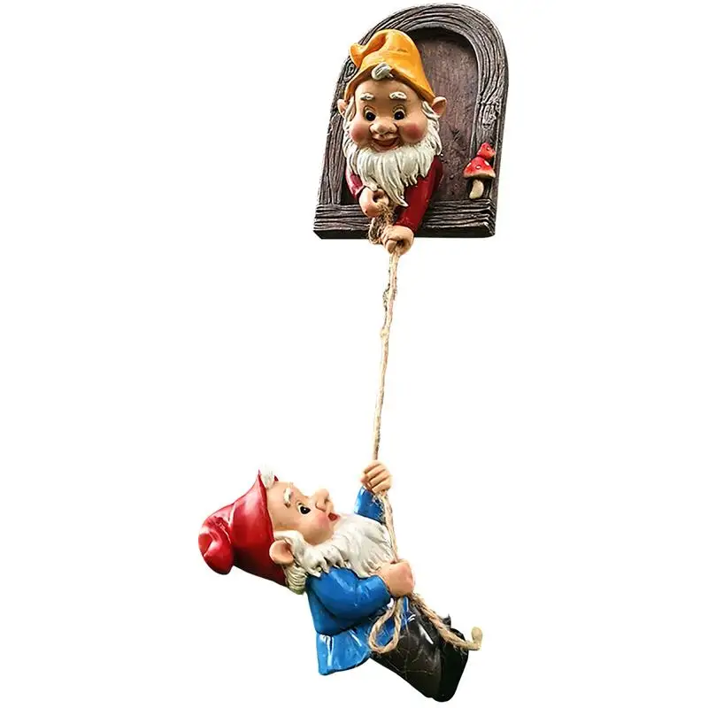 

Climbing Gnomes Tree Hugger Cute Gnomes Tree Sculpture Faces Tree Decor Resin Statue For Garden Yard Art Decoration Ornaments