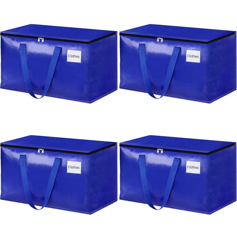 

6 Piece Moving Bags With Sturdy Handles And Heavy Duty Zippers, Storage Tote For Space Saving