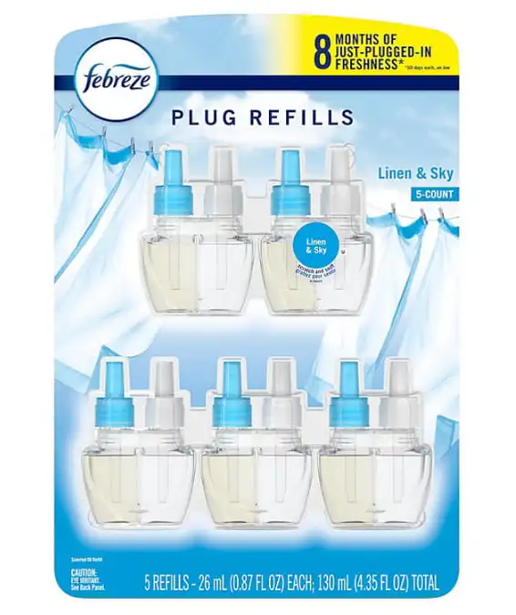 

Plug Odor-Eliminating Air Freshener Refills, Linen & Sky (5 refills)