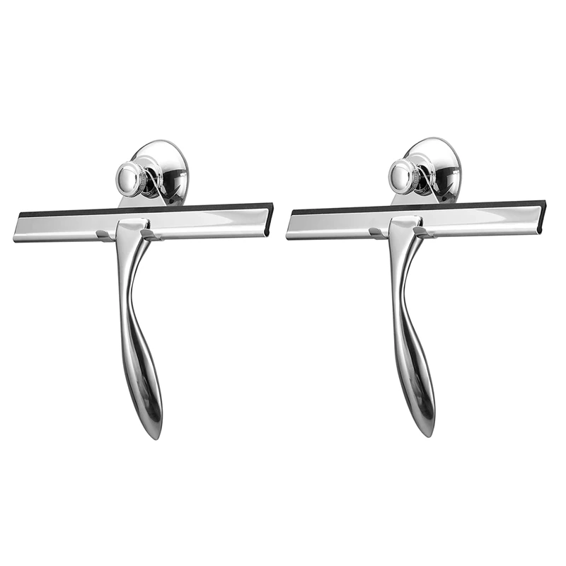 

2X Premium Stainless Steel Squeegee For Shower Doors, Bathroom, Window And Car Glass, All-Purpose Cleaning Glass Wiper
