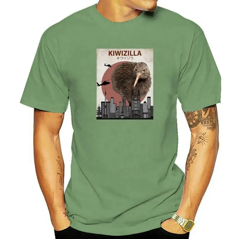 

Лидер продаж, модная забавная футболка Kiwizilla из 100% хлопка с Кайви, Подарочная футболка для влюбленных из Новой Зеландии с птицами