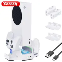 Yoteen Cooling Fans Stand for Xbox Series S Dual Controller Charger & Rechargeable Battery Packs LED Indicator USB Port