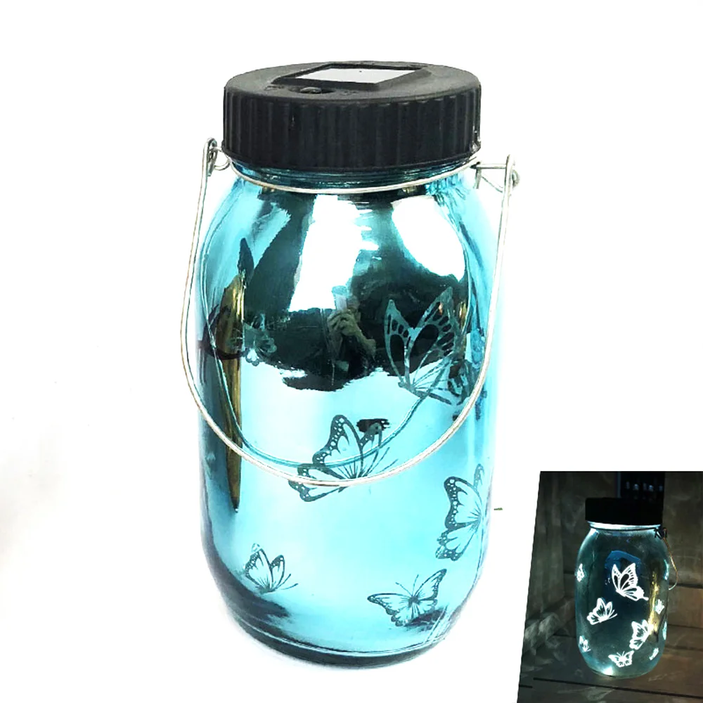 

Solar Lantern Outdoor Hanging Light Glass Jar LED Waterproof Crack Lamp Garden Light For Patio Yard Party Wedding Decoration