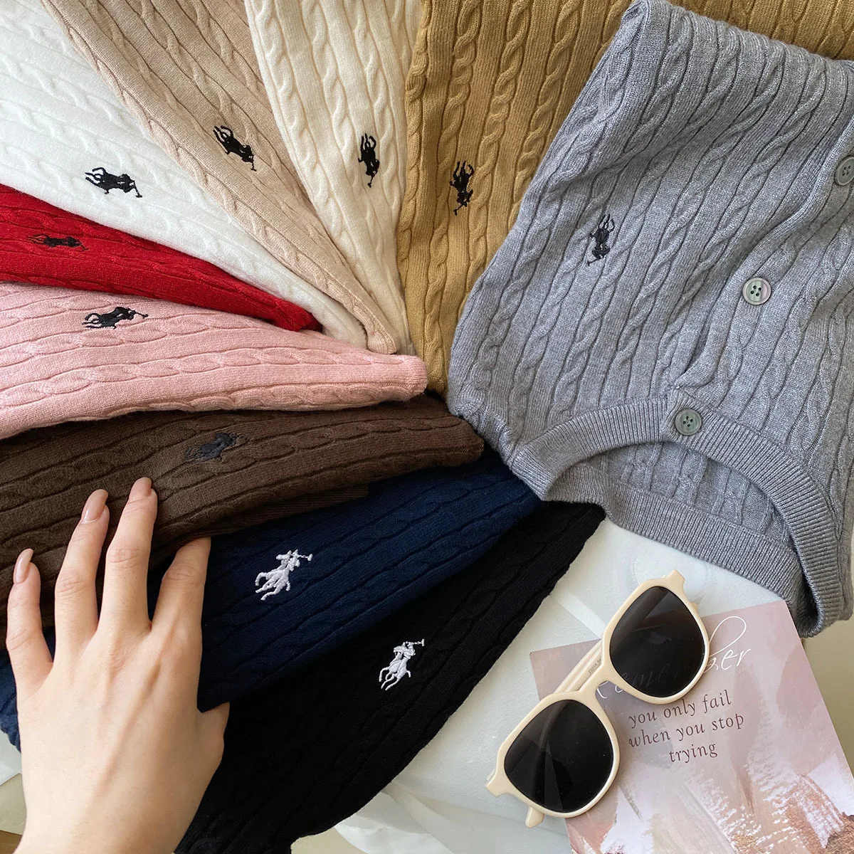 Embroidery Chic Fashion Knitted Tops Women Rib Slim Elastic Single-breasted Pullover Sweaters Autumn Winter Outfits Shir