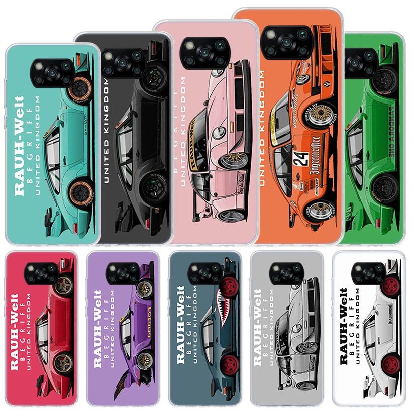 Sports Car Drift RWB 911 964 933 Soft Case For Xiaomi Poco X3 NFC X4 M4 Pro M3 M2 Phone Cover F3 F2 F1 Mi Note 10 Lite A3 A2 A1