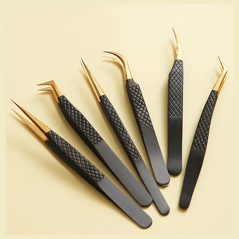 

1pcs Eyelash Tweezers Anti-static Professional Pincet Eyelash Extension Tweezer