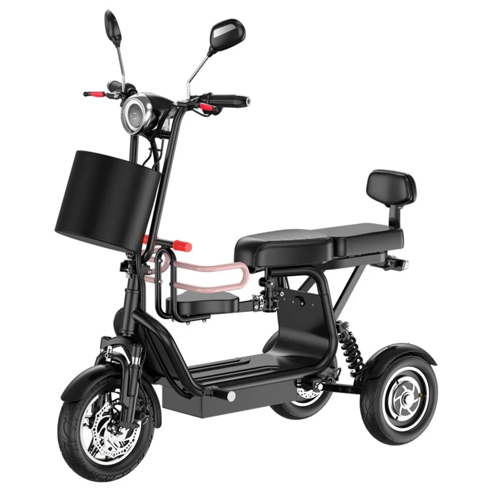 

450W 48V 12 Inches Electric Trike Leisure Tricycle Comfortable Seats Damping Lithium Battery Vacuum Tire Multiple Disc Brakes