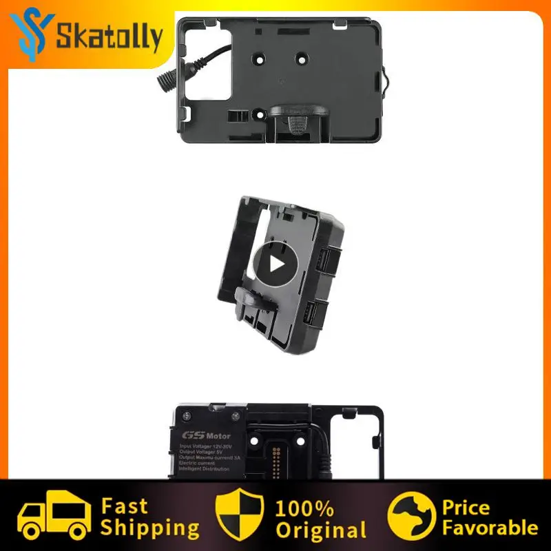 

Black Motorcycle Usb Charging Mount Shockproof Mobile Phone Usb Navigation Bracket Durable Universal Usb Charging Support