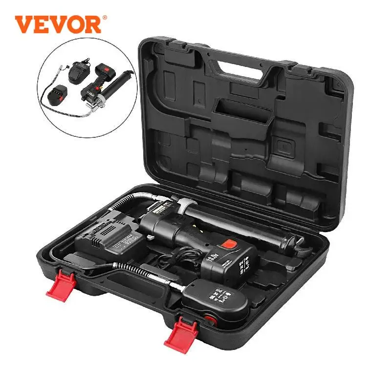 

VEVOR 18V Portable Electric Grease Gun 8000/10000PSI Oil-Filling Tool with Digital LCD Lock Button Fully Automatic Syringe Oil