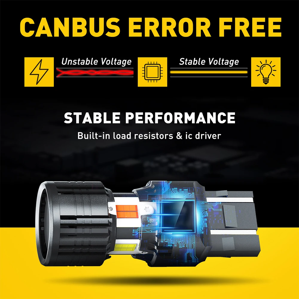 AUXITO 2 шт. T20 7443 W21/5 Вт светодиодная лампа Canbus двухцветная переключенная белая DRL
