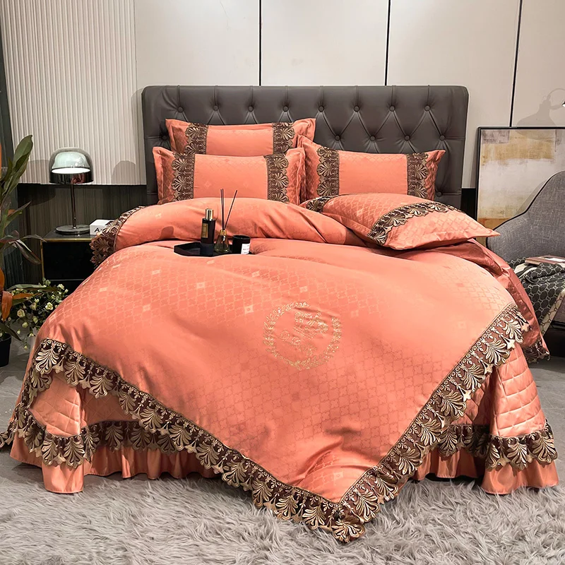 

4 шт., Комплект постельного белья с кружевными оборками