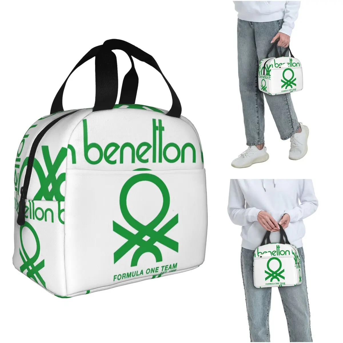 Фото Термосумка для обедов Benetton для женщин и детей, портативная термосумка для еды, термосумка-тоут №1