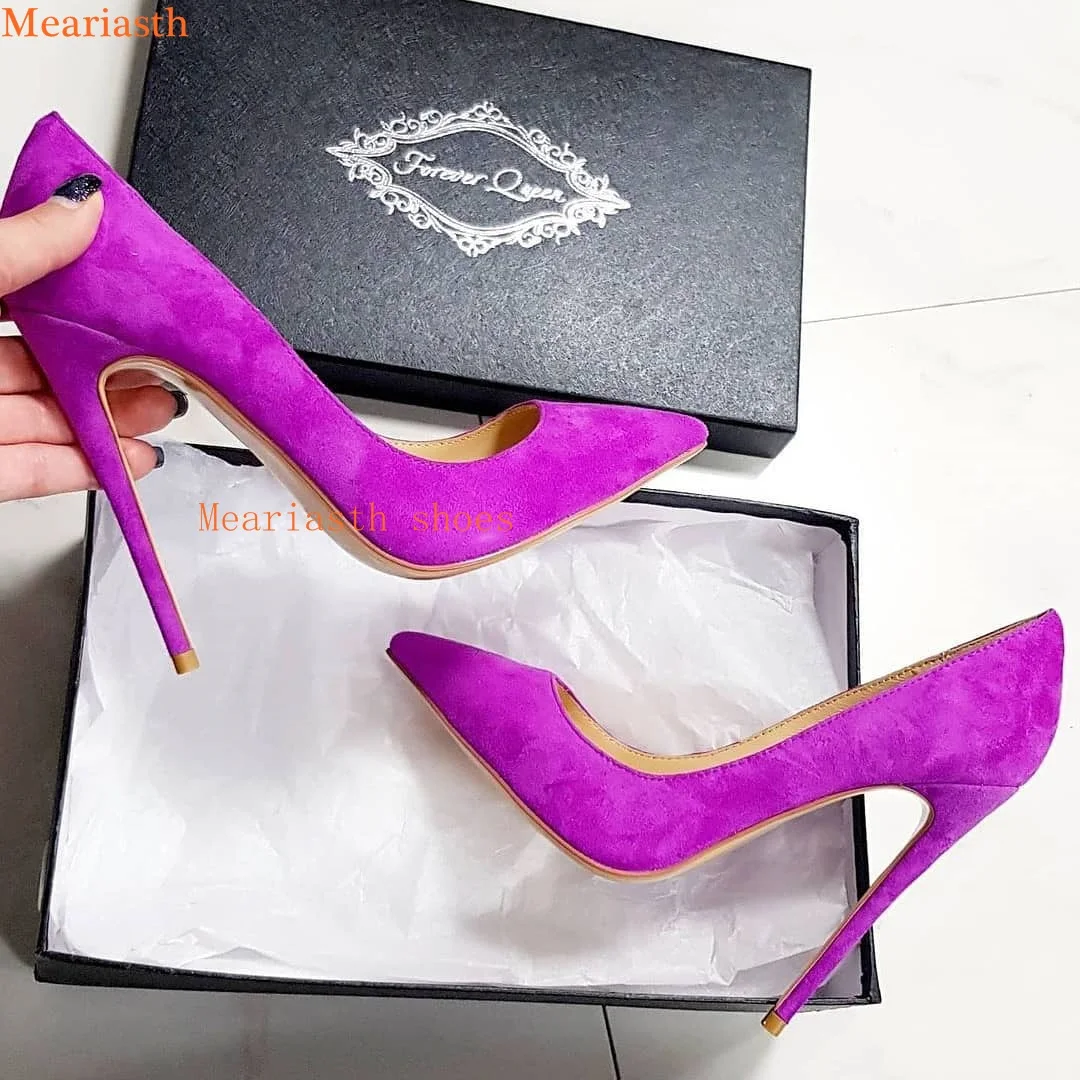 

New Classics Brand Pumps Pointed Fashion High Heel Shoes Wedding Shoes Suede Real Leather Women's Shoes Elegant Office Shoes