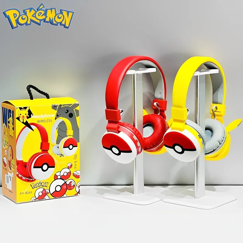

New Pokemon Pikachu Bluetooth Headphone Wireless Headsets Anime Cartoon Stereo Headset Earphone With Mic Hottie Y2k Fashion Gift