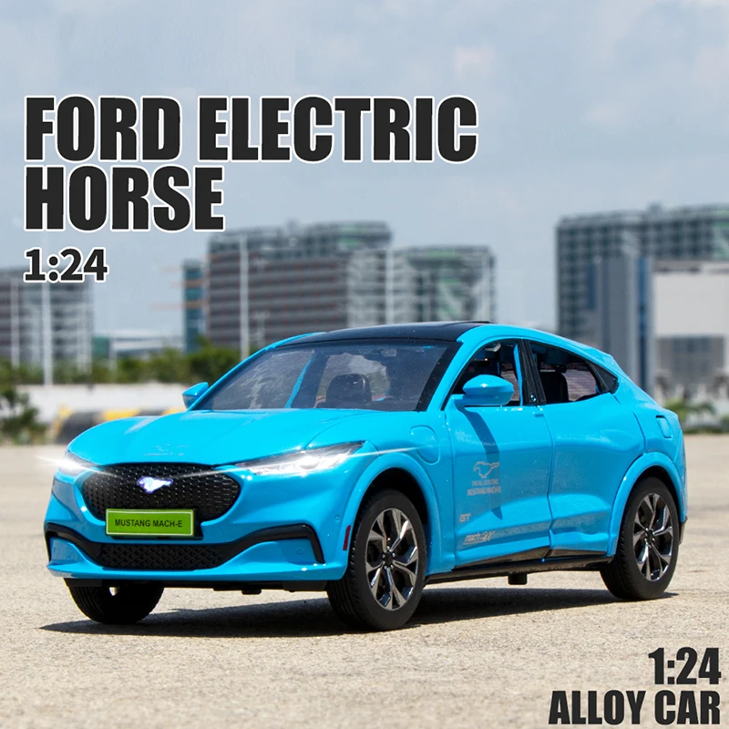 

Модель автомобиля Ford Mustang из сплава в масштабе 1:24, американская модель, имитация мышц, звук и фотосессия, украшения для автомобиля, Коллекция игрушечных автомобилей для мальчиков, подарок