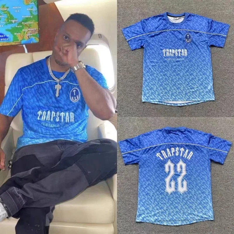 

Оптовая продажа 2023 футболка трапезвезд № 22 футбольная майка 1:1 Высококачественная футболка с вышивкой футбольная Спортивная Синяя майка