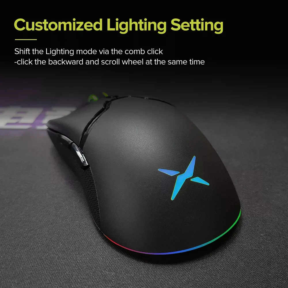 

2023 Delux M800PRO PAW3370 RGB Optical Wireless Gaming Mouse 19000 DPI Wired Programmable Ergonomic Mice Rechargeable For Window