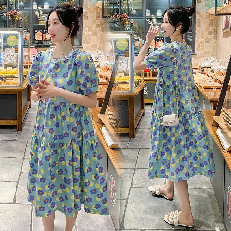 

Женское летнее платье в горошек, свободная трапециевидная Одежда для беременных женщин, 931 #2022