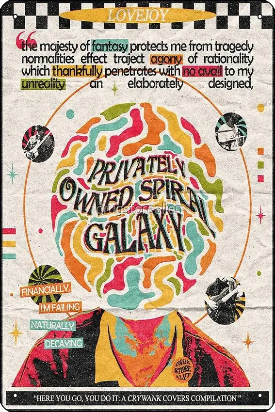 Фирменный спиральный постер galaxy-lovejoy металлический жестяной знак 12X8 дюймов