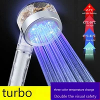 high pressure rainfall shower 3 color changing led shower head temperature water saving showerhead for bathroom