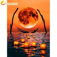 chenistory painting by numbers moon drawing on canvas handpainted art gift diy handworks picture kits home decoration