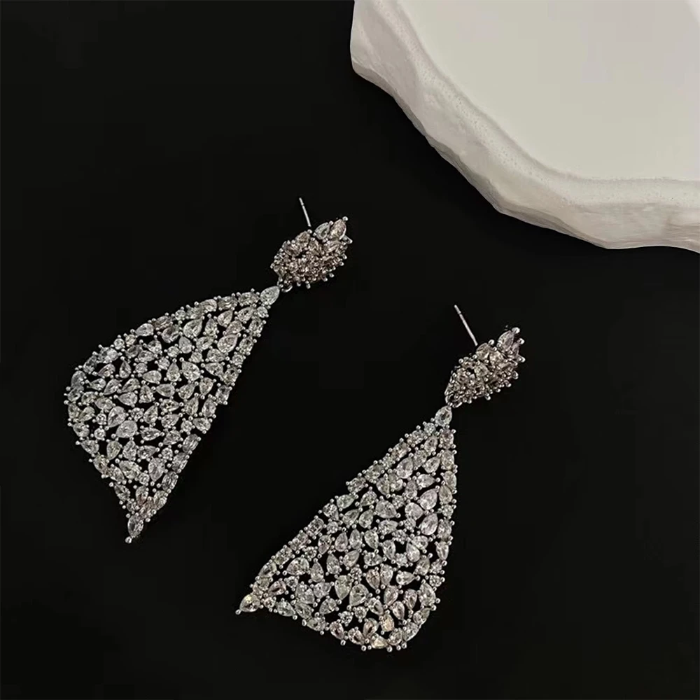 

Fashion Vintage luxury Temperament Cubic zircon Earring for women's Girl party gift Upscale Jewelry wholesale