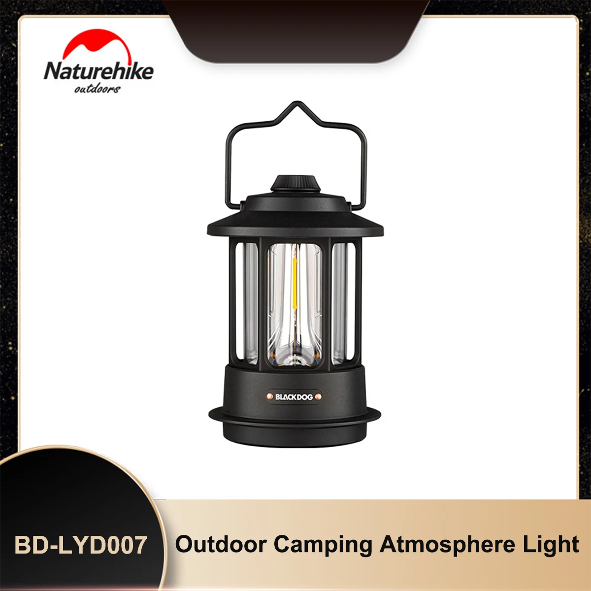 

Blackdog Black Dog Outdoor Camping Atmosphere Light BD-LYD007 IPX3 Waterproof Portable Camping Camp Light Tent Light Type-C USB