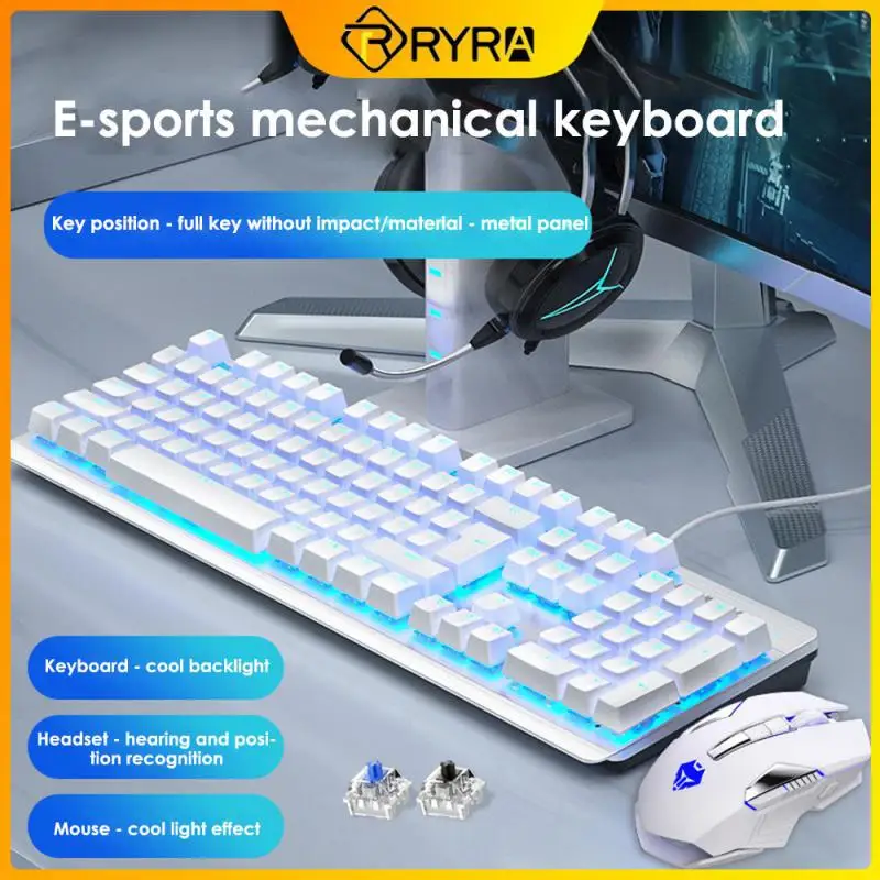 

RYRA Wrangler Gaming Mechanical Keyboard Electronic Competition Game Keyboard Luminous Wired USB Keyboards For Game Laptop PC