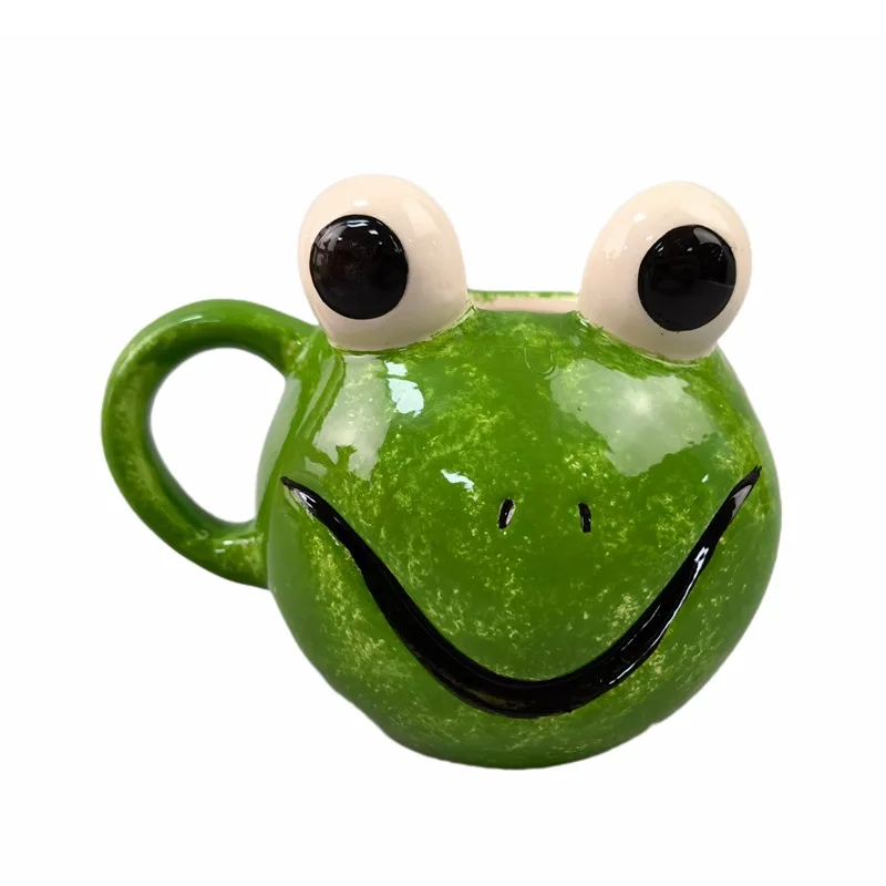 

Small Frog Mug Ceramic Cartoon Cute Children's Milk Breakfast Coffee Cup with Lid Mugs Coffee Cups