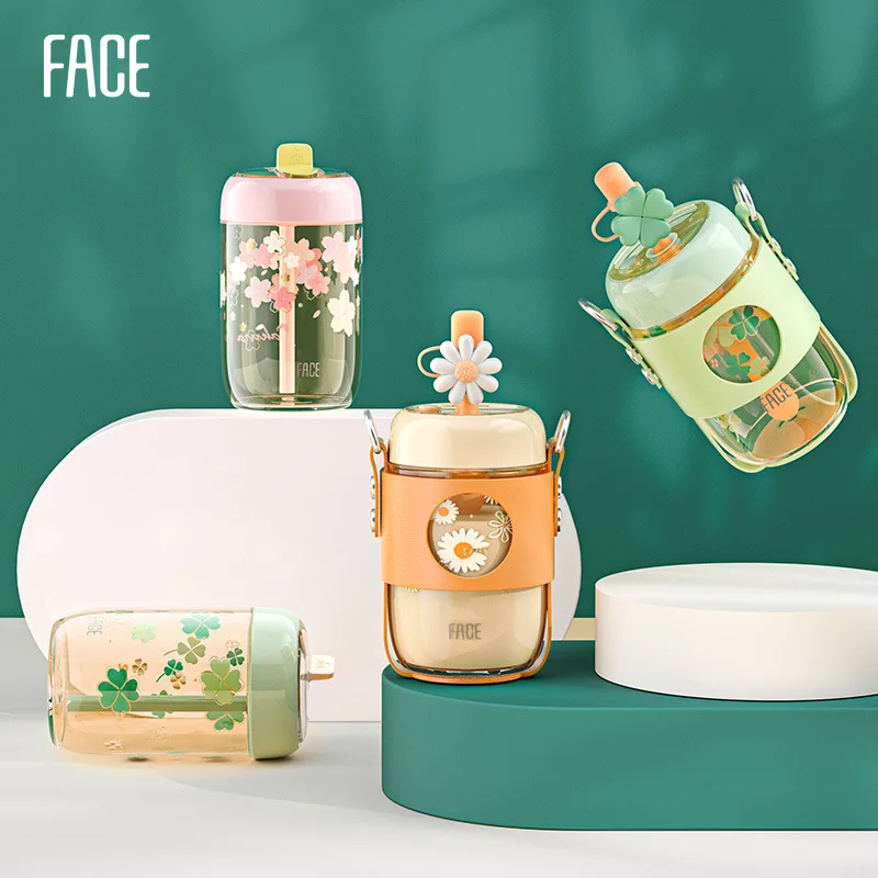 

Face2022 New Sippy cup girls high appearance level large capacity double drink coffee cup PPSU water cup with cup cover