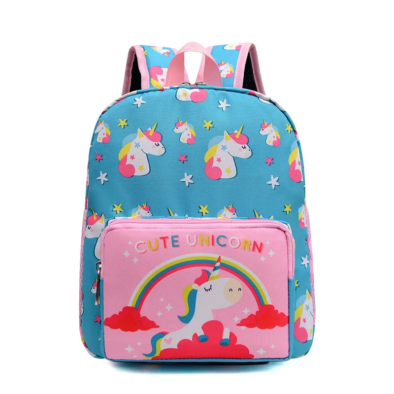 Children's Schoolbag Cartoon Lovely Unicorn Rainbow Backpack for Kindergarten Boys and Girls Leisure Lightweight Travel Bag