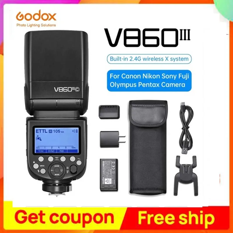 Вспышка для камеры Godox V860III V860 IIIC Speedlite вспышка Sony/Canon/Nikon/Fuji Olympus/Panasonic/Pentax - купить