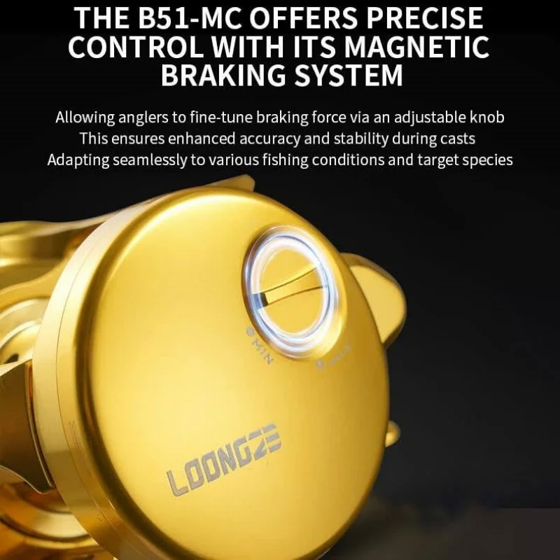 Фото LOONGZE Airlite B50/51MC BFS Baitcasting Reel Цельнометаллическая катушка Baitcast с передаточным числом 7,1:1/8,1:1, сверхлегкая тонкая рыбалка №5