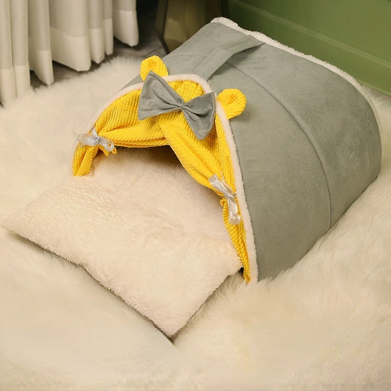 

Зимняя подстилка для кошек, теплая кровать для щенков, котят, съемная Толстая Подушка для сна, диван для кошек, будка, товары для домашних жив...