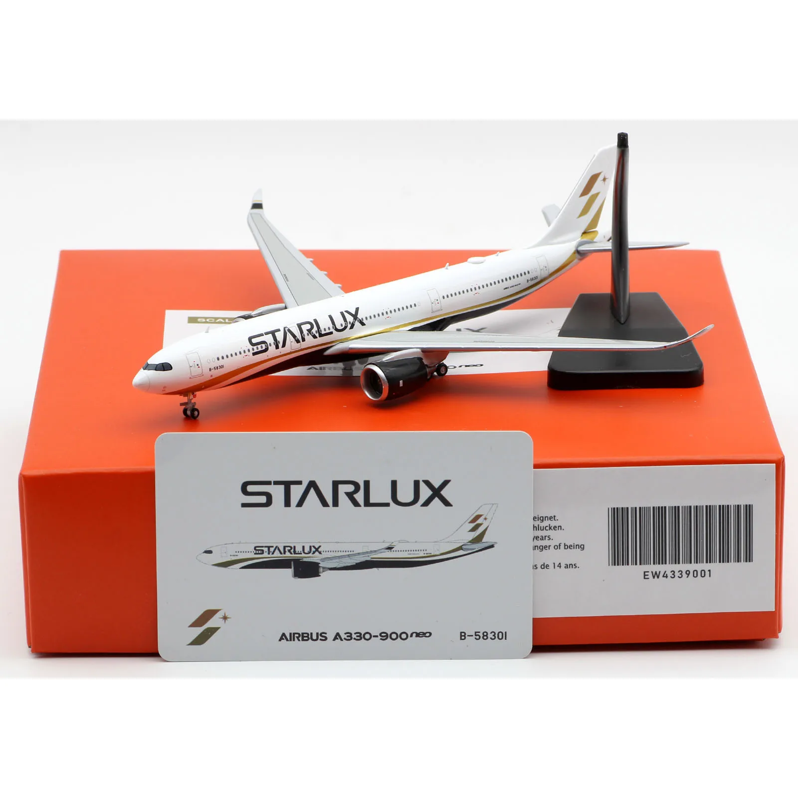 

EW4339001 Alloy Collectible Plane Gift JC Wings 1:400 Starlux Airlines Airbus A330-900NEO Diecast Aircraft Jet Model B-58301