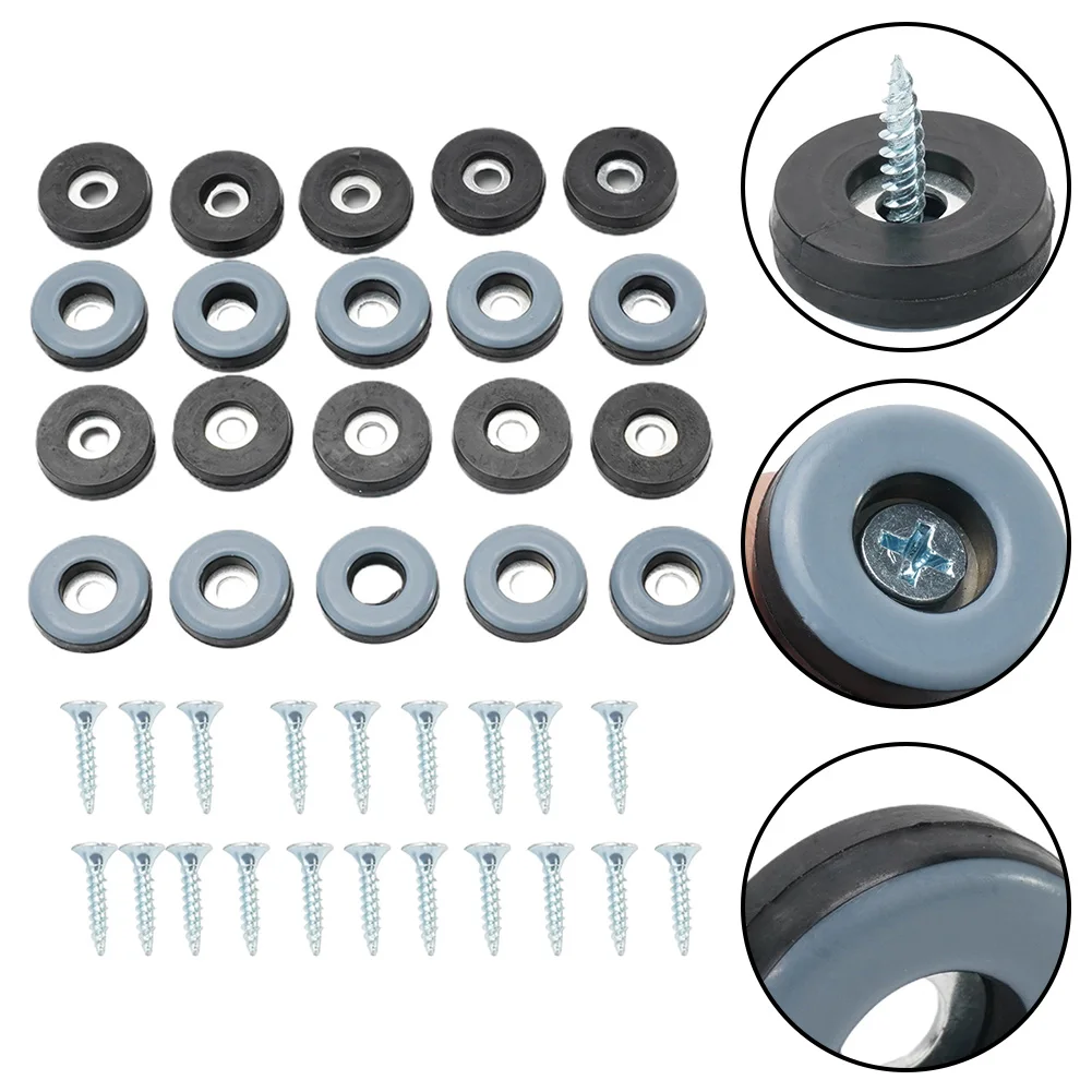 

20 Pcs Heavy Duty Furniture Feet Sliders Foot Mats With Screws Movers Bed Sofa Table Moving Gliders Floor Protector PTFE