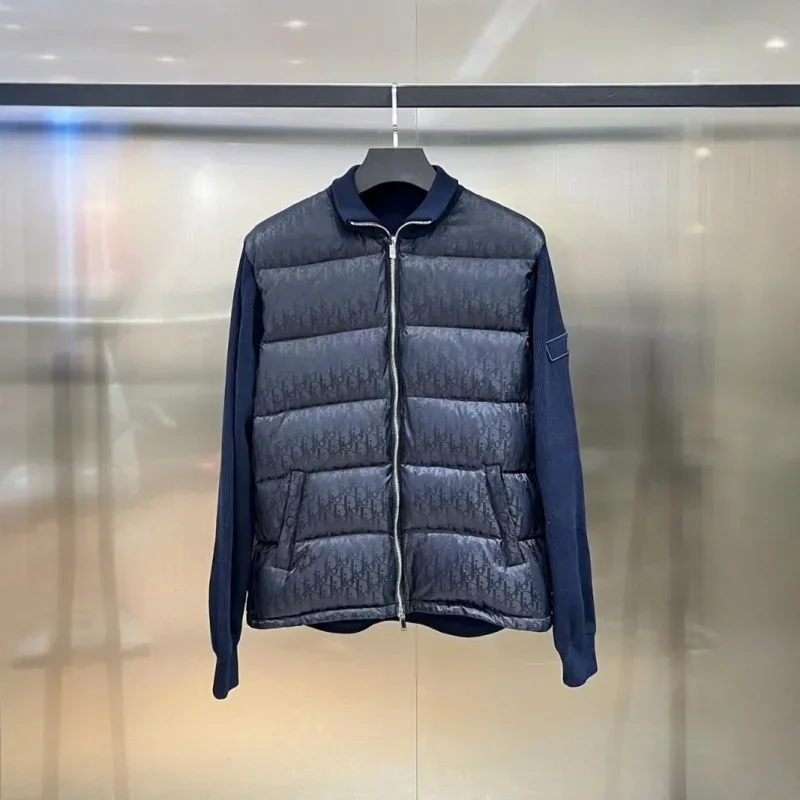 DI * R зимний мужской белый гусиный пуховик теплый приталенный с капюшоном пальто