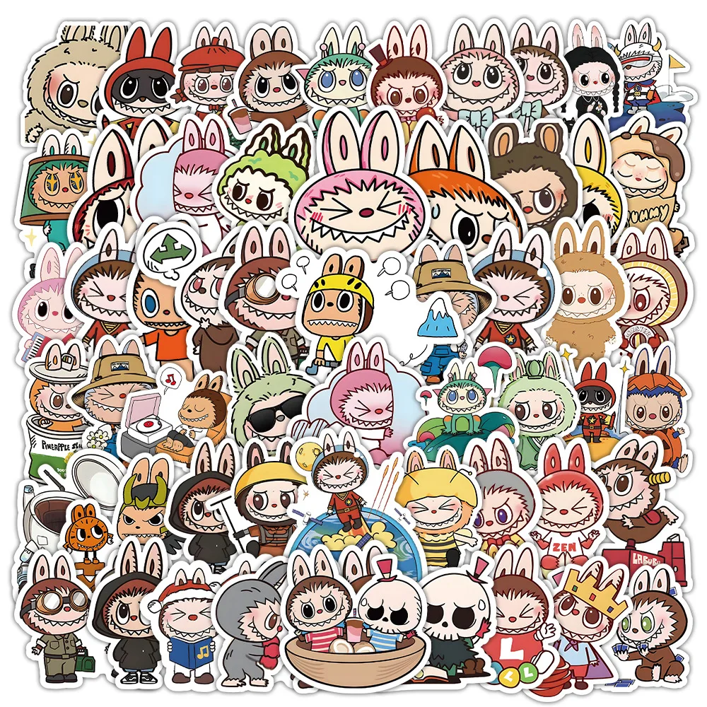 Набор водонепроницаемых наклеек Labubu в виде монстра наклейки для ноутбука