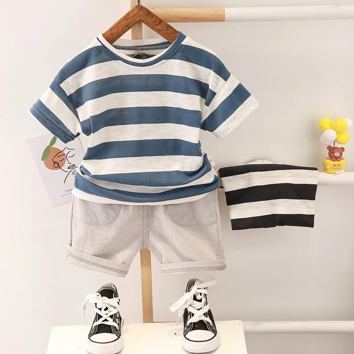 

1-6T Boy Suit Summer Children's Clothes Short-sleeved Shorts Two-piece Korean Version Baby Clothes Casual Wear Kids Clothes