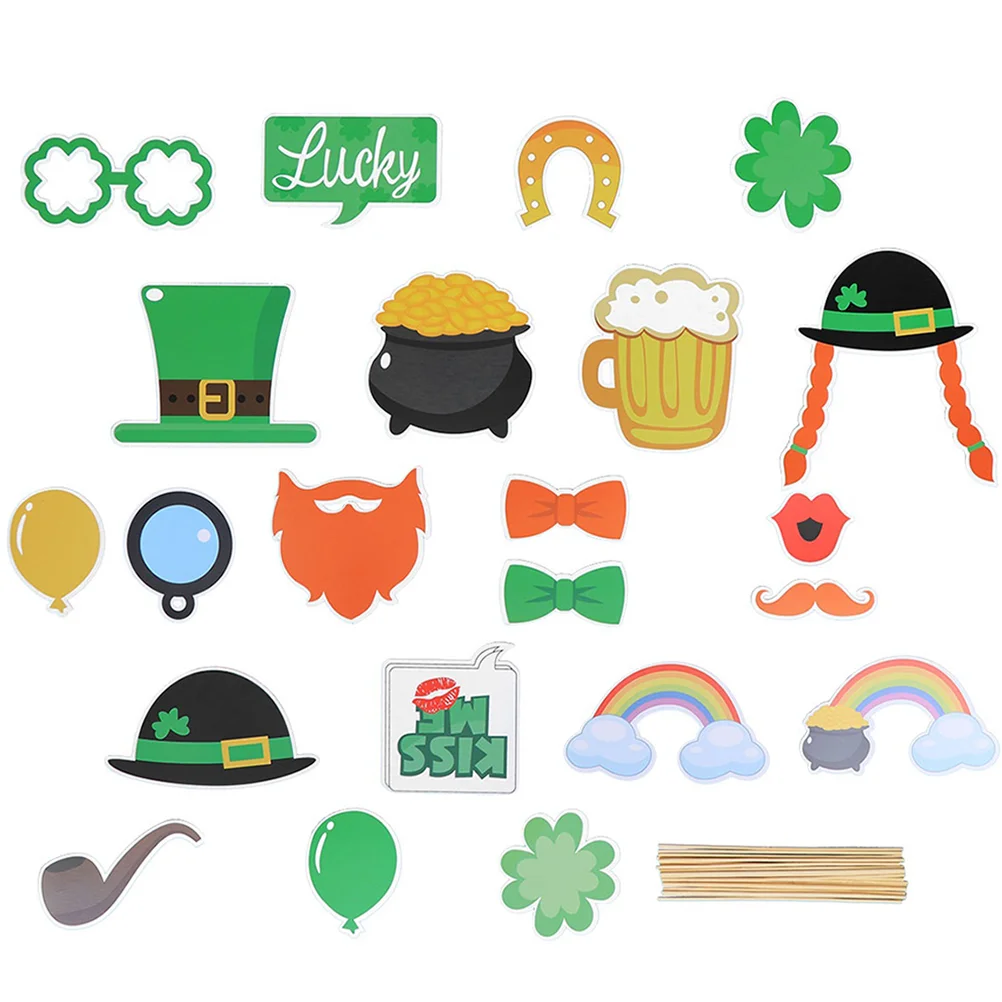 

1 Set of Creative Patrick's Day Handheld Photo Booth Props Photo Taking Props Party Supplies