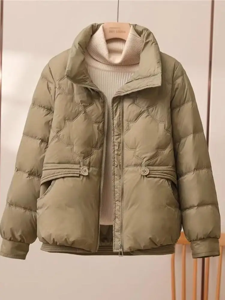 Down Jacket Cotton-padded Clothes Women Short Winter New Korean Sle Stand Collar All-Match Cotton-Padded Coat Slimming Smal...